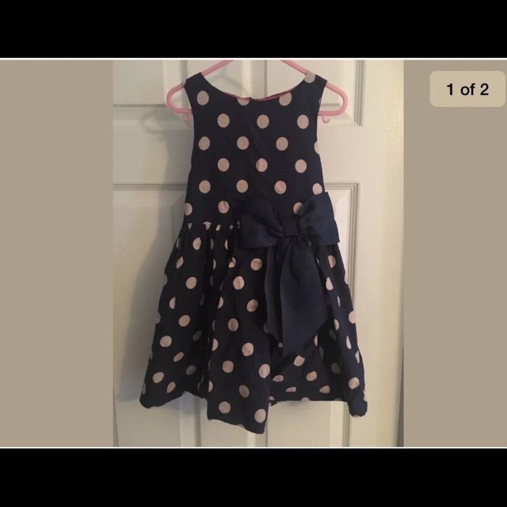 NEXT girl’s dress navy with polka dots size 4